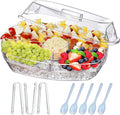 INNOVATIVE LIFE Fruit Trays for Serving for Party, 15 Inch Appetizer Serving Tray on Ice, Party Platters for Serving Food, Clear