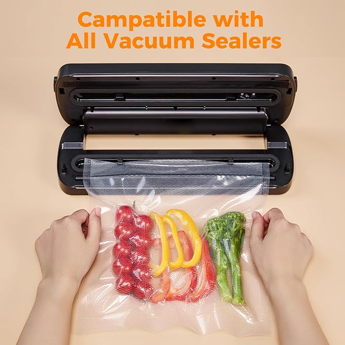 Wevac Vacuum Sealer Bags 8x50 Rolls 2 pack for Food Saver, Seal a Meal, Weston. Commercial Grade, BPA Free, Heavy Duty, Great for vac storage, Meal Prep or Sous Vide