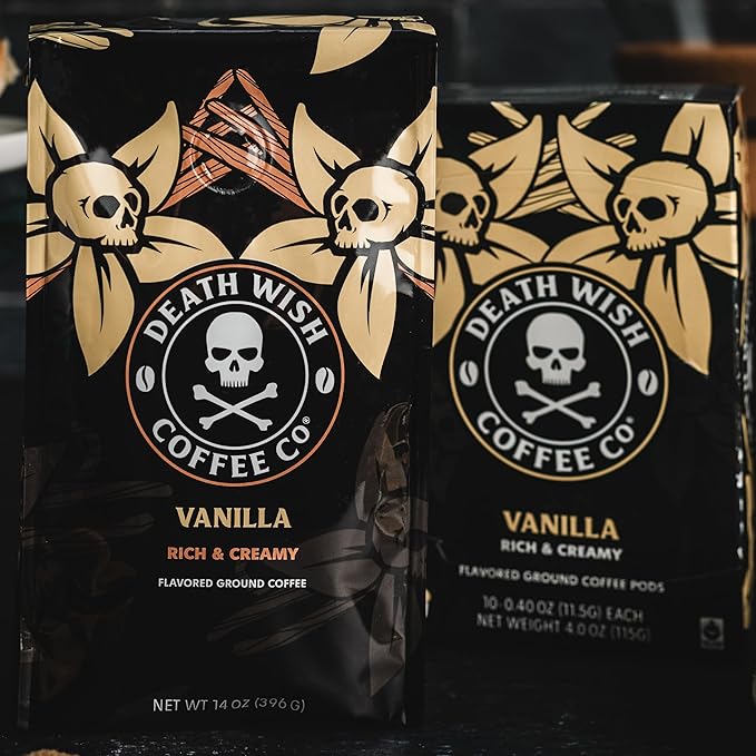 DEATH WISH COFFEE - Vanilla Ground Coffee (14 oz)