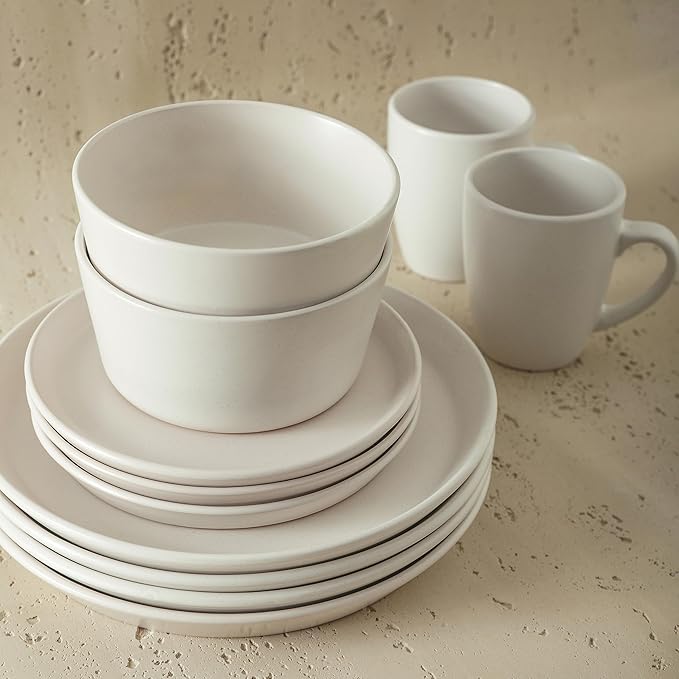 Stone Lain Albie 32-Piece Dinnerware Set Stoneware, White Speckled