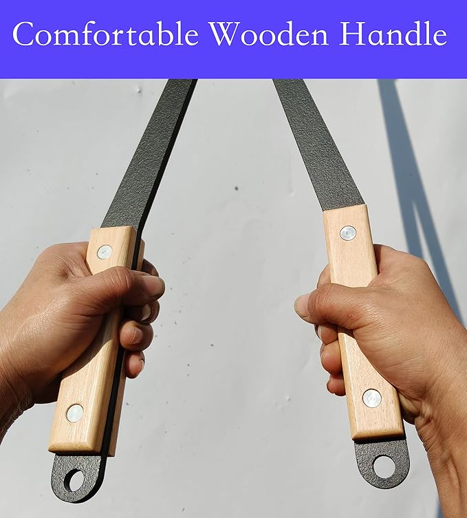 40" Fireplace Tongs Log Grabber Made Of Premium Heavy Duty Alloy Steel. Fire Tongs With Wood Handle Best For Fire Pit Fireplace Campfire Indoor & Outdoor. Upgraded Fire Pit Tools.