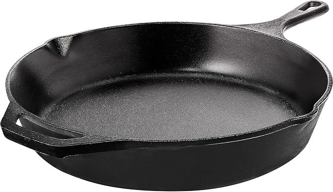 Utopia Kitchen Cast Iron Skillets 12 Inch, Chef's Pan, Pre-Seasoned Frying Pan, Stovetop, Oven, Campfire and Grill Large Skillet, Even Heat Distribution Multipurpose Cast Iron Pan - Black