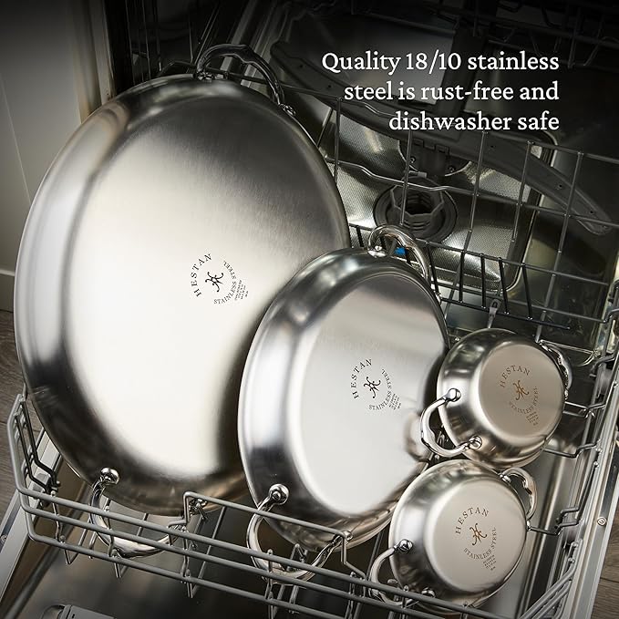 Hestan OvenBond Provisions - Oval au Gratin Dishes Stainless Steel, Set of 2, (13 Ounce), Small (6.5" x 5.5")