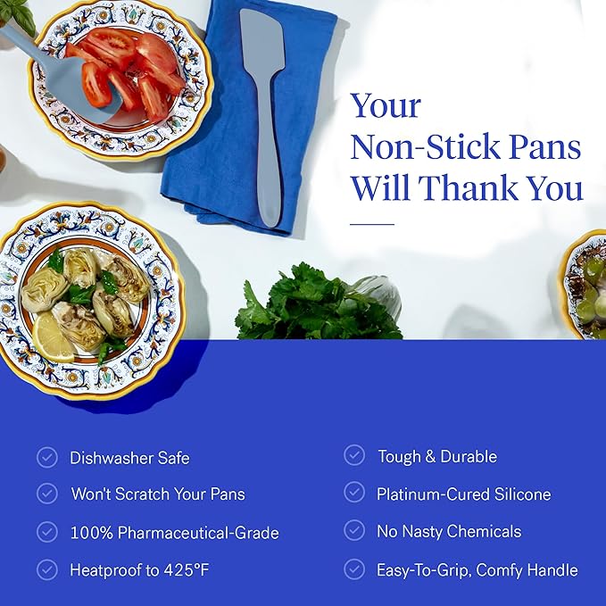GIR: Get It Right 10-Piece Spatula Set & Silicone Utensils for Kitchen - Slate - Heat Resistant to 425°F - Dishwasher Friendly - Includes Ladle, Whisk, Potato Peeler & Kitchen Spoons