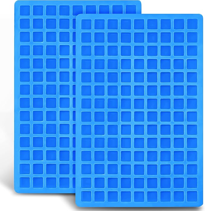 Anaeat 126-Cavity Square Silicone Candy Mold, 2 Pack Non-stick Mini Silicone Chocolate Mold for Homemade Caramels, Jelly, Gummy, Ice Cube, Truffles, Pralines & Ganache - Flexible & Easy to Release