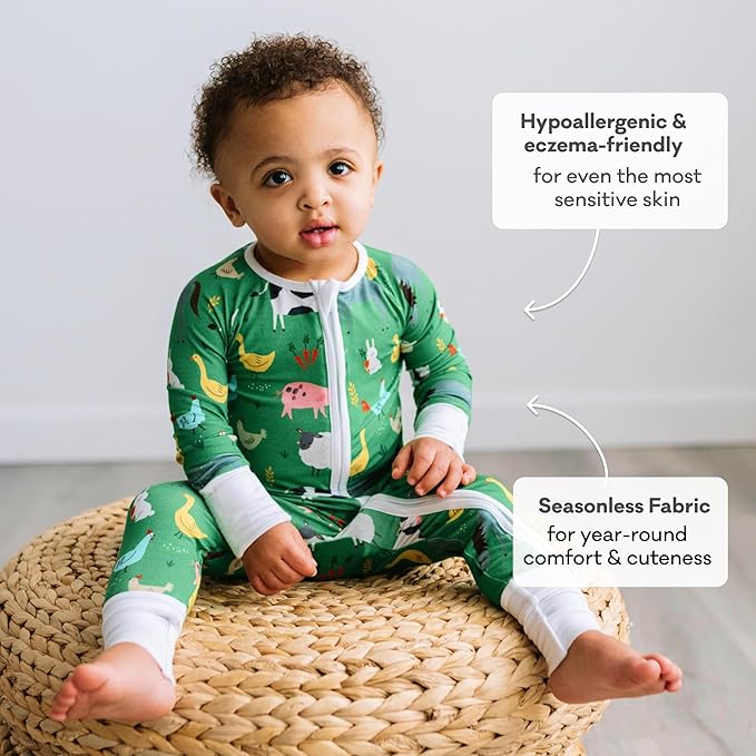 Little Sleepies Pajamas for Baby Boys & Girls, Viscose from Bamboo Baby Pajamas, Preemie & Newborn Sleepers, 2-Way Zipper PJs