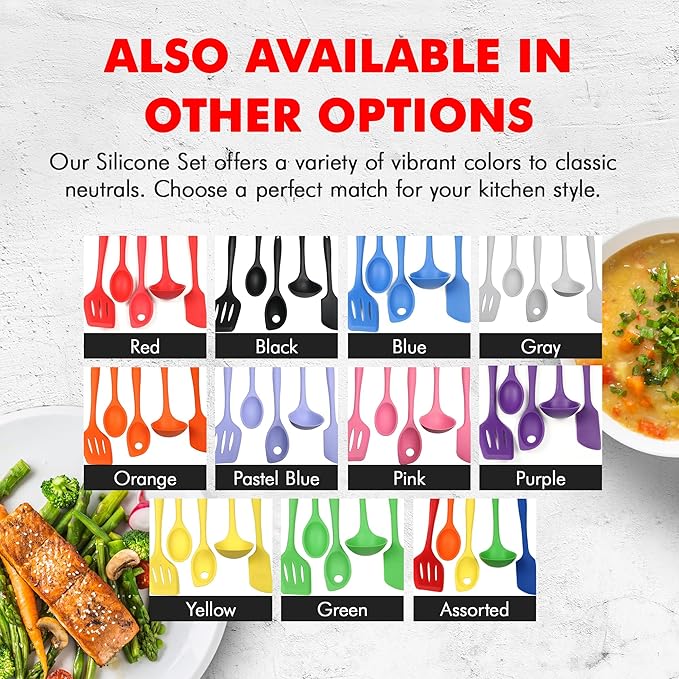 Chef Craft Premium Silicone Kitchen Tool and Utensil Set, 5 Piece, Green