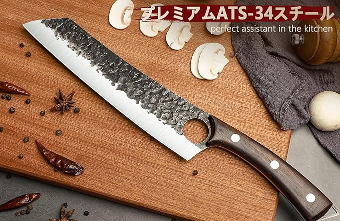 Serbian Chef Knife Set, Hand Forged Knife Set with Bag, Full Tang Kitchen Knife Sets with High Carbon Steel, Meat Cleaver Butcher Boning Knife for Brisket Trimming, Gift for Men Women