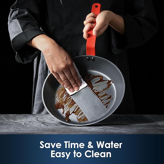 SENSARTE Nonstick Frying Pan Set 3-Piece, Oven Safe Skillets with Swiss Coating, Induction Compatible Chef Pan Set, Dishwasher Safe Cooking Pans, PFOA PFOS Free, 8, 10 and 12 Inch