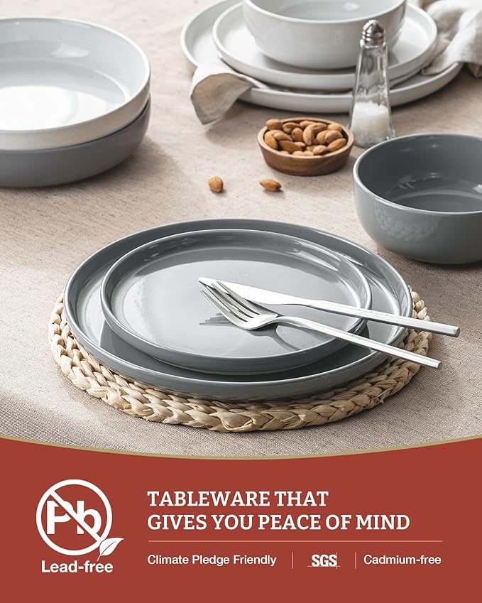 Famiware Milkyway Plates and Bowls Set, 12 Pieces Dinnerware Sets, Dishes Set for 4, Multi-color