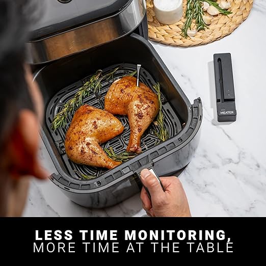 MEATER SE: Smart Bluetooth Meat Thermometer | Long-Range Wireless Probe for Oven, Grilling, Smoking, BBQ & Air Fryer | Dual Sensors & Guided Cook System | Black Charger