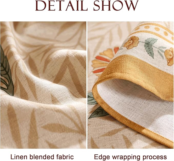 patdrea Designer French Vintage Rectangular Tablecloth,Yellow Floral Pattern Anti-Wrinkle Table Cloth,Dacorative Cover for Kitchen Dining Parties,Christmas,Thanksgiving,55"x79"-Cornflowers