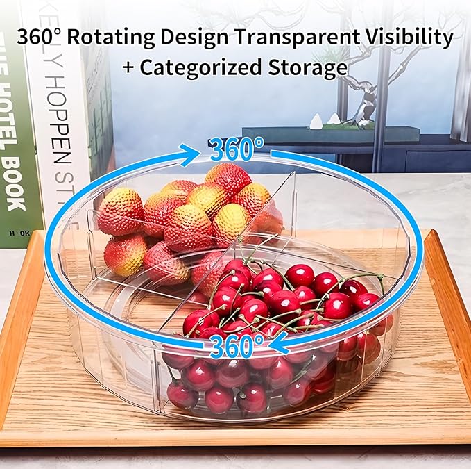4 Pack Lazy Susan, 10.5 Inch Lazy Susan Organizer, 360 Degree Swivel, for Kitchen, Pantry, Refrigerator, Bathroom and Vanity Countertops (Clear) (4P-10.5 Inch)