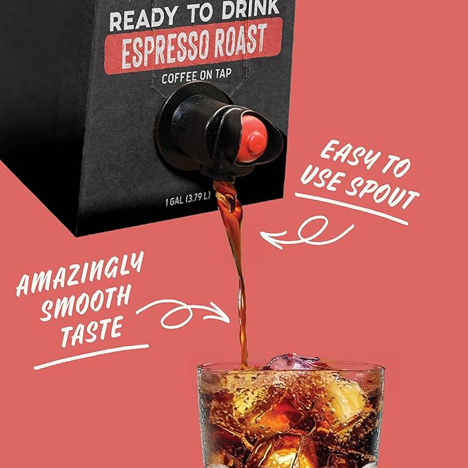 Java House Cold Brew Coffee on Tap (Pack of 2) – Premium 100% Arabica Dark Roast – Smooth Espresso Flavor with Dark Chocolate Notes – 1 Gallon Box (16 Servings) – Ready to Drink, No Brewing Required, Fridge-Friendly