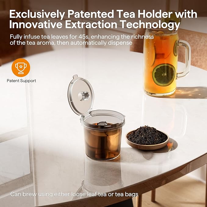 Single Serve Coffee Maker for K Cup, Ground and Tea, Hot and Iced Coffee Machines with Bold Setting, 6 to 16 Oz Brew Sizes, Compact for Small Spaces, White (2.0 Version)