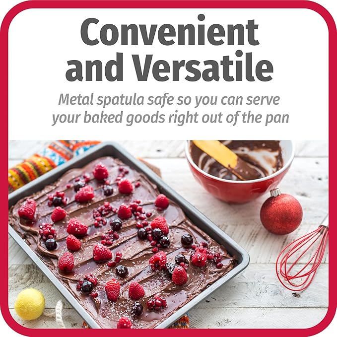 GoodCook 11" x 7" Nonstick Steel Cake Baking Pan, Multipurpose Nonstick Baking Pan for Brownies, Biscuits, and Cake, Gray