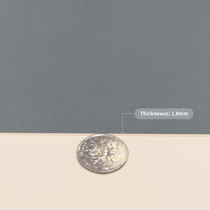 Leather Dresser Cover,1.8mm Thick,14x72 Inch,Dresser Protector Top,Dresser Top Protector,Dresser Cover Top,Dresser Top Cover,Dresser Cover Top for Bedroom.(Off White+Light Gray,14x72)