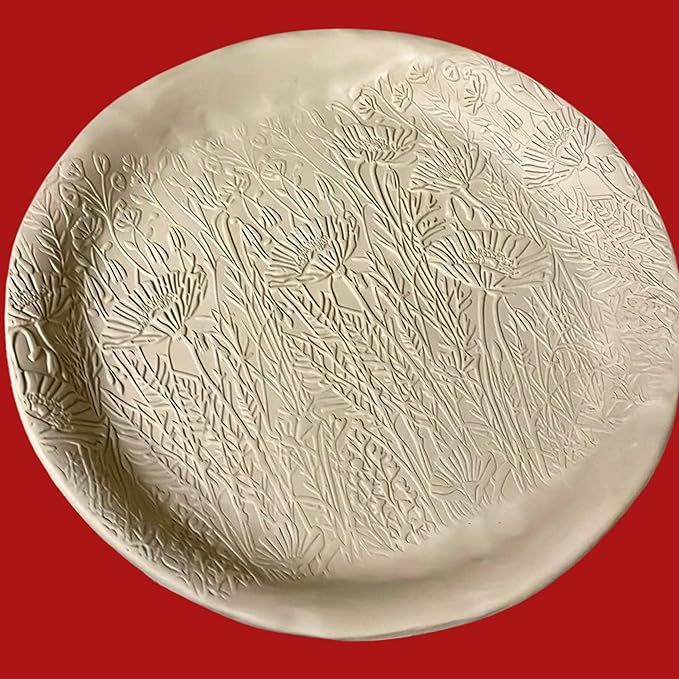 WILD POPPY Embossing Rolling Pin with Flowers Pattern. Dough and Clay Roller for Embossed Cookies and Pottery. Cookie and Ceramic Stamp. Backing Gifts for Women by Algis Crafts