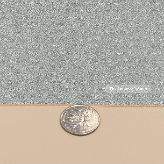 Leather Desk Mat,1.8mm Thick,12x42 Inch Desk Cover,Desk Protector Mat,Dresser Cover Top,Nail Table Mat,Dresser Cover,Quartz Countertop Protector,Table Sticker Cover(Light Brown+Gray,12×42)