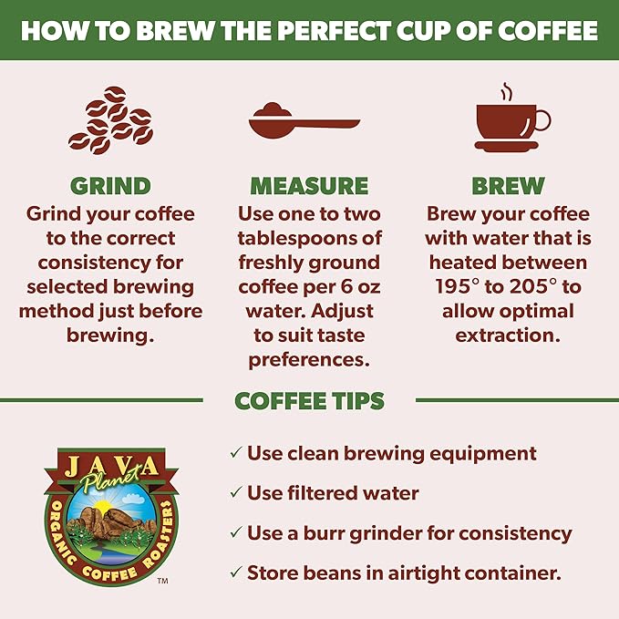 Low Acid Organic Coffee – Whole Bean, Mold-Free & Stomach Friendly by Java Planet, Peruvian Single Origin Half Caff Coffee, Medium Dark Roast, Arabica Gourmet Coffee Grade A, 1LB Bag