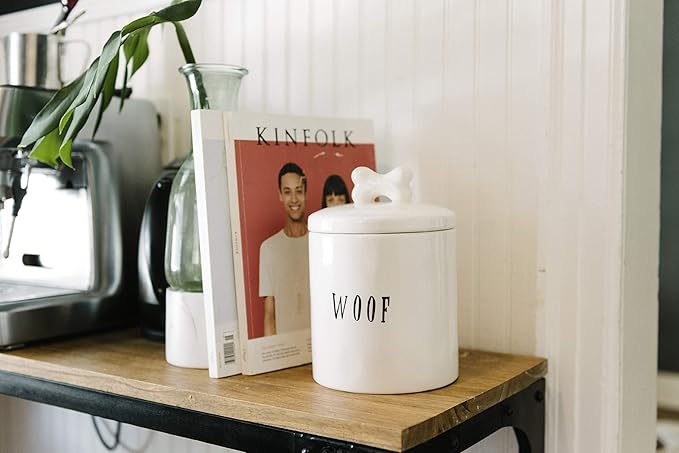 Creative Co-Op Woof Jar with Bone Handle on Lid (Pack of 4)