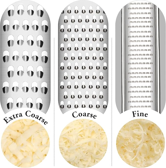 Cambom Lemon Zester Grater Three-piece Suit - Heavy Duty Kitchen Tool for Parmesan Cheese, Ginger, Garlic, Nutmeg, Chocolate, Vegetables，Fruits，Stainless Steel Grater Dishwasher Safe Red