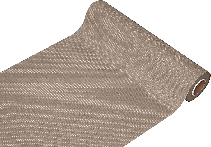EVALAND 12" x 33 FT Non-Slip Shelf Liner, Non-Adhesive, BPA-Free, Waterproof Pantry Liner for Shelves, Easy to Cut, Oil-Proof Shelf Liners for Kitchen, Cabinets, Drawers, Refrigerator, Beige