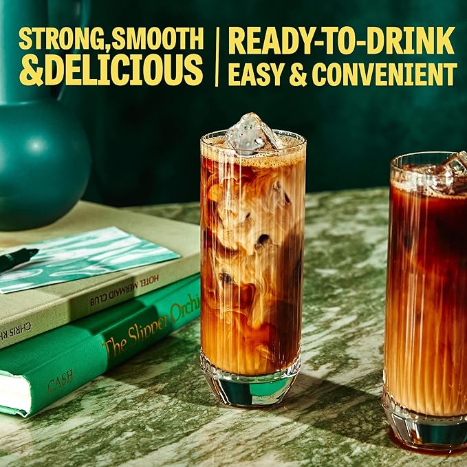 Wandering Bear Organic Cold Brew Coffee Variety Pack - Extra Strong, Bold, Smooth, Unsweetened, Shelf-Stable, Ready to Drink, Iced Cold Brewed Coffee Drink - 32 fl oz (3pk - Vanilla, Caramel, Mocha)