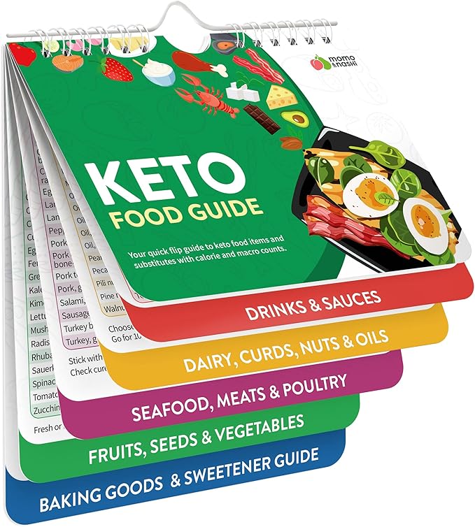 Keto Cheat Sheets Magnets Booklet - Keto Gifts for Women - Keto Diet Beginners Guide - Keto Food Book Magnetic Chart - Weight Loss Low Carb Ketogenic Diet Keto Cookbook Meal Plan - Keto Chow Mojo