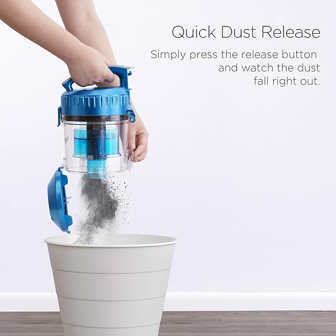Eureka Bagless Canister Vacuum Cleaner, Lightweight Vac for Carpets and Hard Floors, w/Filter, Blue, Whirlwind NEN110B