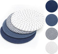 SHACOS 8 Inches Trivets for Hot Dishes, 4 Pieces Cotton Trivets Mats for Kitchen, Hot Pads for Countertops and Table, Heat-Resistant Pot Holders for Hot Pots and Pans(Blue, 4pcs)
