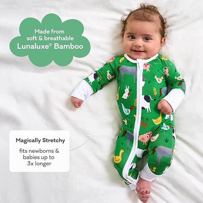 Little Sleepies Pajamas for Baby Boys & Girls, Viscose from Bamboo Baby Pajamas, Preemie & Newborn Sleepers, 2-Way Zipper PJs