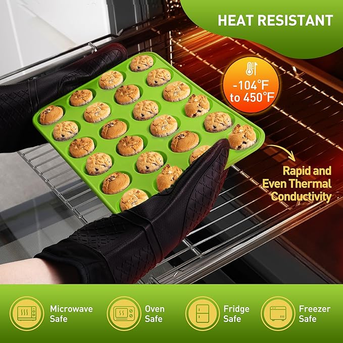 2 Pack 24 Cups Silicone Mini Muffin Pan with Metal Reinforced Frame Silicone Molds Parents Stepdad Pawpaw Who Want Nothing Everything Future Groom Bride Law Christmas Xmas Happy Birthday Gifts Ideal