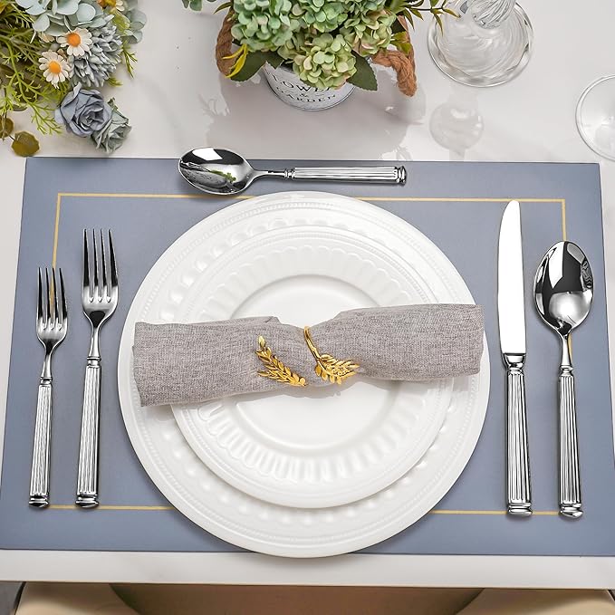40-Piece Heavy Duty Silverware Set for 8, 18/10 Stainless Steel Forged Flatware Set, Extra Thick Heavy Weight, Ideal for Gift