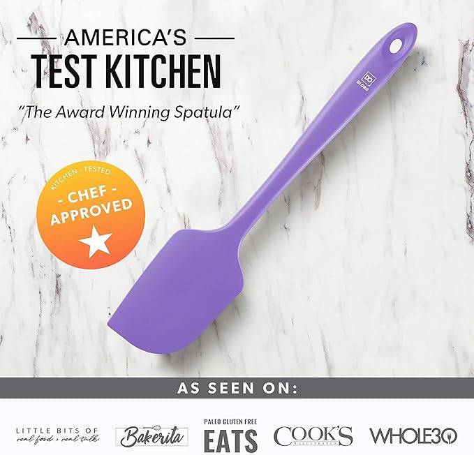DI ORO Silicone Spatula Set - Rubber Kitchen Spatulas for Baking, Cooking, & Mixing - 600°F Heat-Resistant & BPA Free Silicone Scraper Spatulas for Nonstick Cookware - Dishwasher Safe (3pc, Lavender)