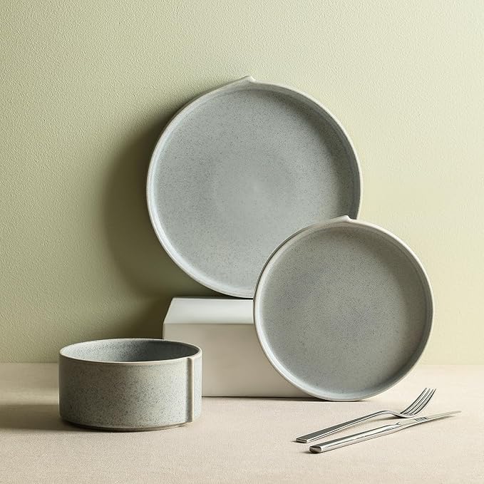 Stone Lain Bao 24-Piece Dinnerware Set Stoneware, Blue-Grey