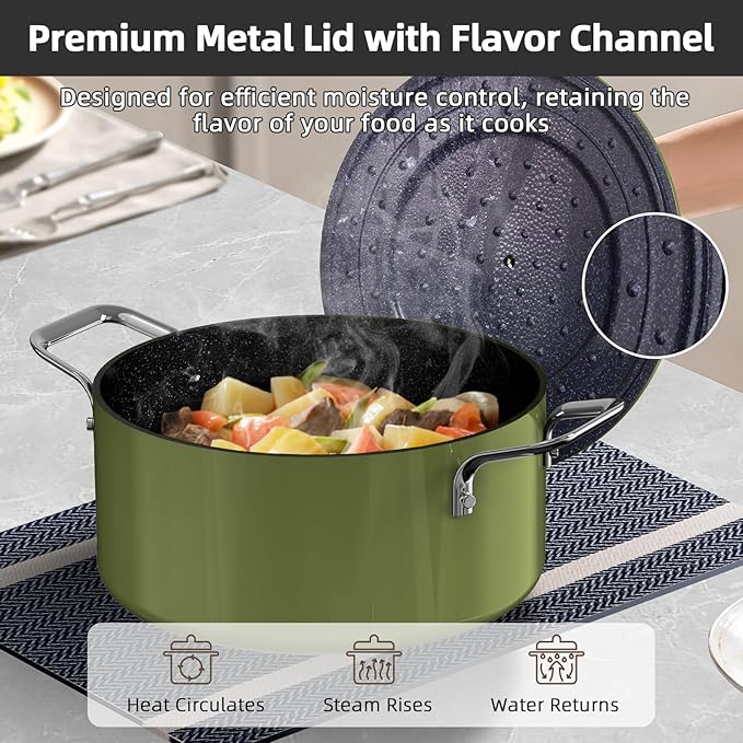 Nuwave Lux 13pc Forged Lightweight Cookware Set PFAS Free, Healthy G10 Duralon Ceramic Coating, Ultra Non-Stick, Stay-Cool Handles, Works on All Cooktops & Induction Ready