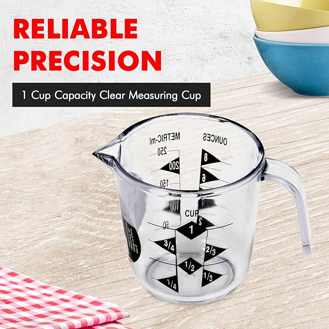 Chef Craft Select Plastic Measuring Cup, 1 Cup Capacity, Clear
