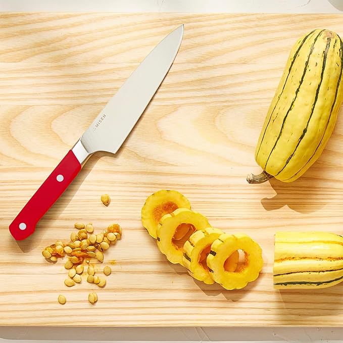 Misen 6.8" Chef Knife – High Carbon Japanese AUS-10 Stainless Steel – Hybrid German & Japanese Blade – Precision Kitchen Knife for Professionals & Home Cooks – Ultimate Cutting Performance - Red