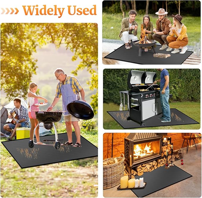90 ×48 inches Under Grill Mat Fit Blackstone 28in & 36in Griddle/ Griddle Mat for Blackstone, Grill Mat for Outdoor Grill, Grilling Mats BBQ Mats for Grilling to Protect Deck Patio Pavers Gas Grills
