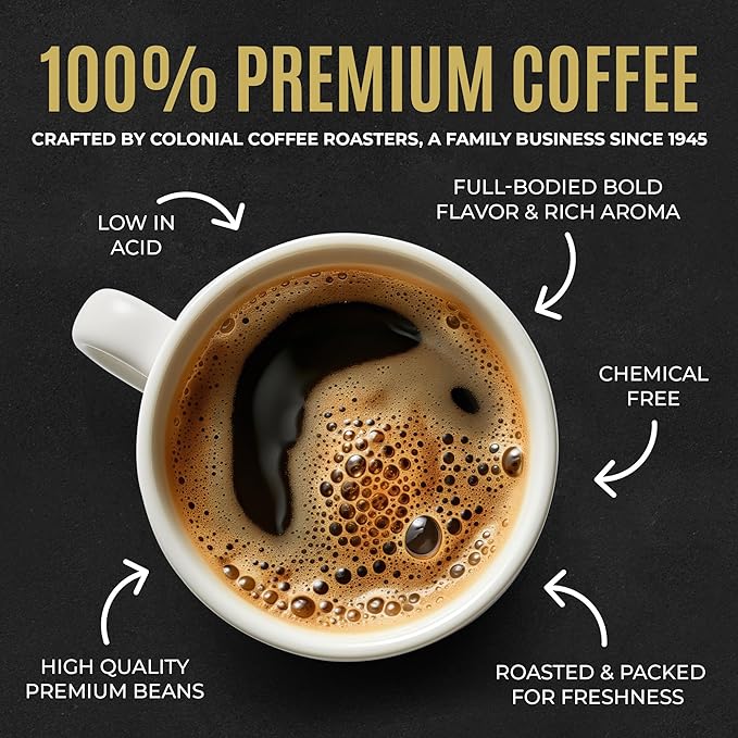 Colonial Coffee 32 Count Single Pot Coffee Packets – 100% Arabica Hawaiian Kona Medium Roast | Pre-Measured Frac Packs for 12 Cup Maker | Bulk Ground Gourmet Coffee for Home & Office