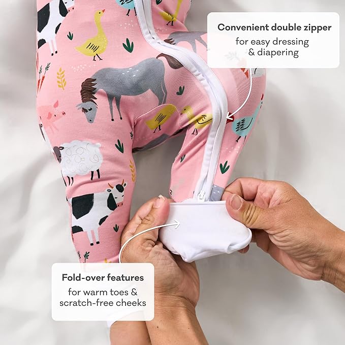 Little Sleepies Pajamas for Baby Boys & Girls, Viscose from Bamboo Baby Pajamas, Preemie & Newborn Sleepers, 2-Way Zipper PJs