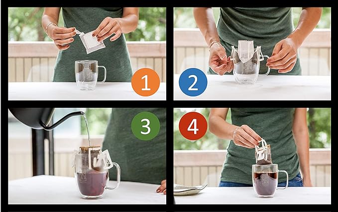 Tribo Coffee Single-Serve Portable Pour Over Drip Coffee - Papua New Guinea - 10 Servings (Medium-Dark Roast)