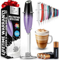 Zulay Kitchen Patented Tornado Triple Whisk Milk Frother with 4 Duracell Batteries – Handheld Foam Maker for Coffee, Lattes, Matcha & Hot Chocolate – Rich, Creamy Froth in Seconds