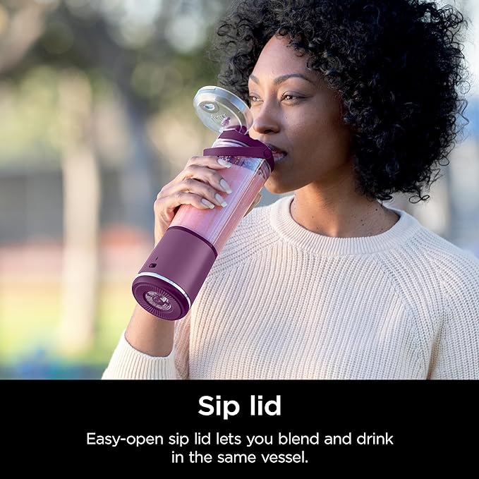 Ninja BC151PR Blast Portable Blender, Cordless, 18oz. Vessel, Personal Blender-for Shakes & Smoothies, BPA Free, Leakproof-Lid & Sip Spout, USB-C Rechargeable, Dishwasher Safe Parts, Passion Fruit