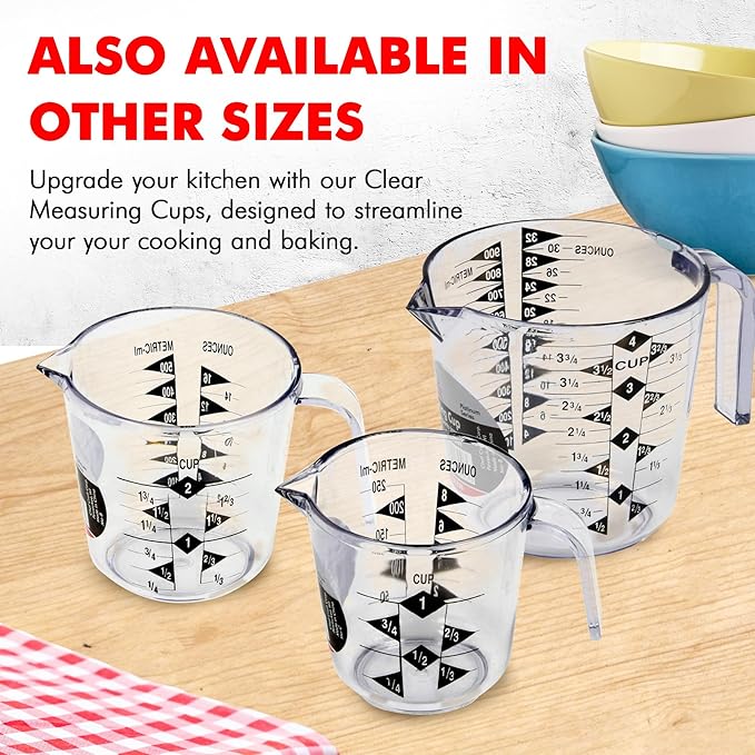 Chef Craft Select Plastic Measuring Cup, 4 Cup, Clear