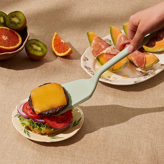 GIR: Get It Right Silicone Spatula Turner - 13-Inch Red - Nonstick Heat-Resistant Silicone Cooking Spatula - Pancake Flipper & BBQ Utensil - Flexible Tip & Sturdy Core