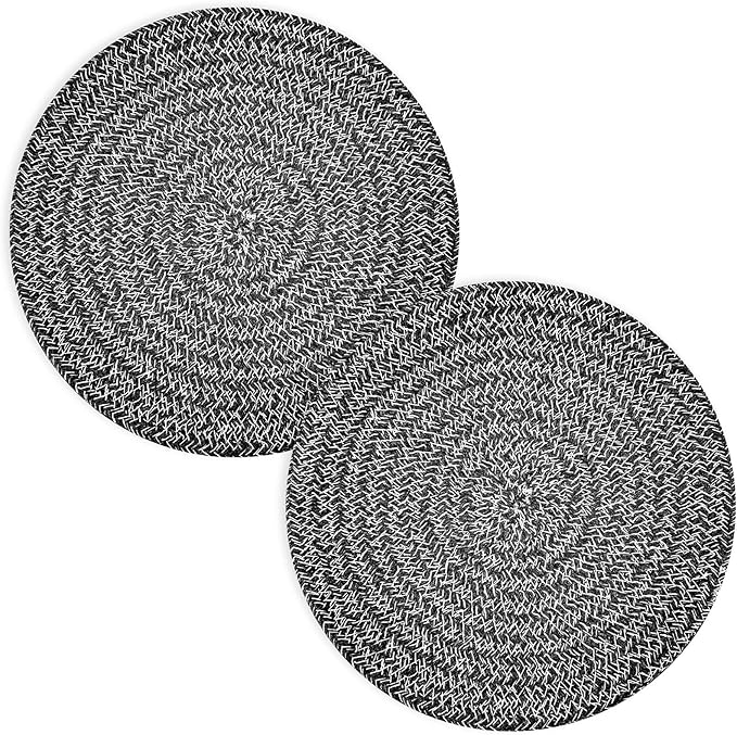 Trivets for Hot Dishes, Pots and Pans, 8 Inches Hot Pads 5 Pcs, Pot Holders for Kitchen, Heat Resistant Mat Protect Counter, Coasters Set Home Essentials Farmhouse Decor (Deep Gray)