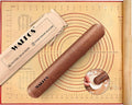 Walfos Mini Rolling Pin Set - Small Natural Wooden Rolling Pins (8inch) With Non-stick Silicone Fiber Baking Mat, Baking Dough Roller for Pizza, Pie, Pasta, Bread, Pastry