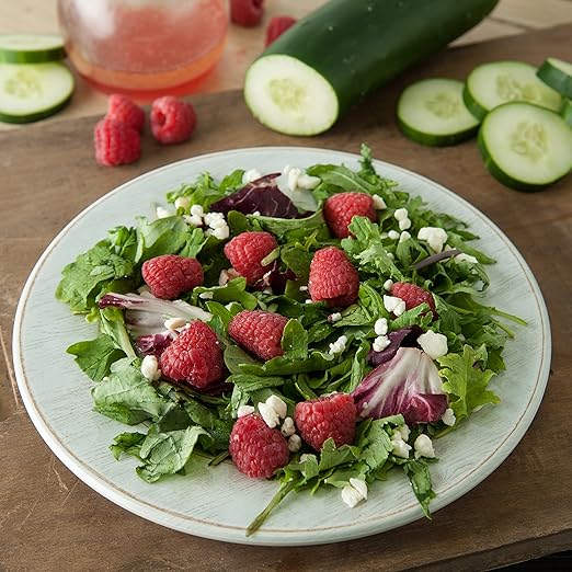 Carlisle FoodService Products Grove Reusable Plastic Plate Salad Plate with Rim for Home and Restaurant, Melamine, 9 Inches, Buff, (Pack of 12)